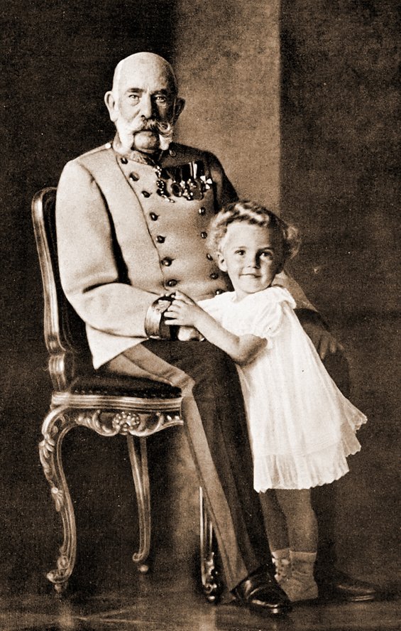 Kaiser Franz Joseph mit Erzherzog Otto im Jahr 1914