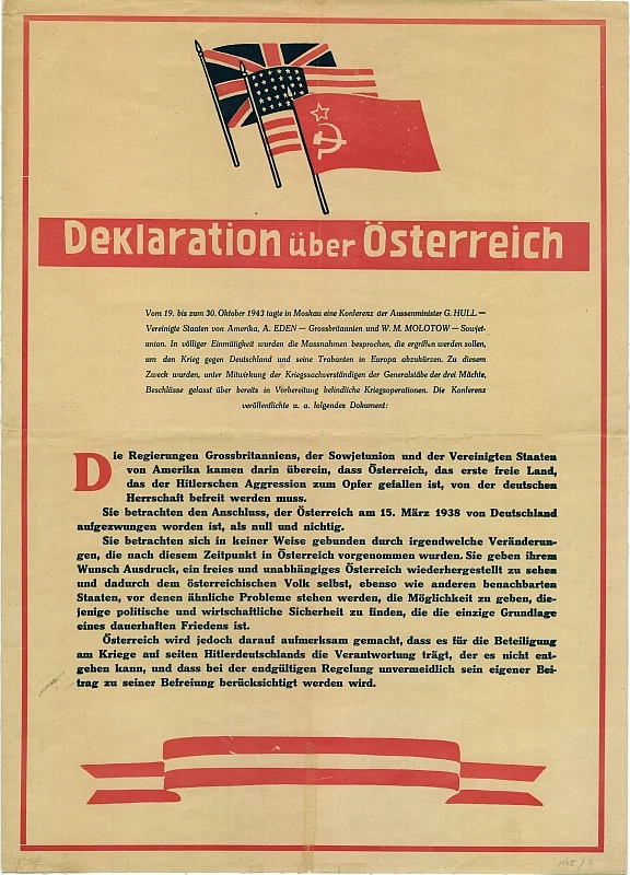 <p>Bekanntmachung der Moskauer Deklaration (1945)</p>