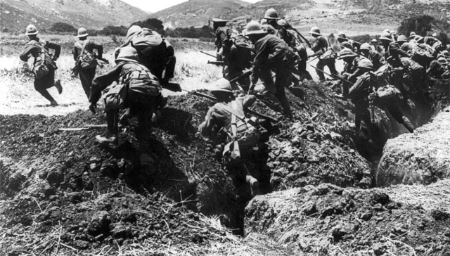 Britischer Angriff in der Gallipoli Schlacht