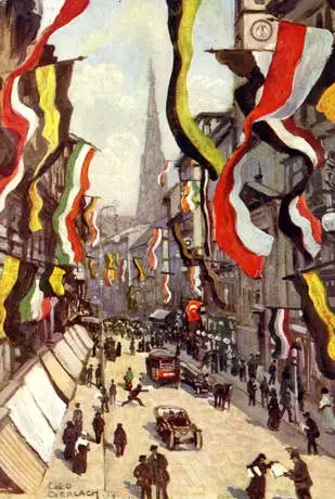 Patriotische Postkarte - Kriegsbegeisterung in Wien