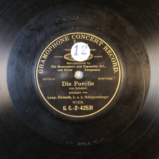 Schellackplatte, Die Forelle, Österreichische Mediathek, 2-54959_a