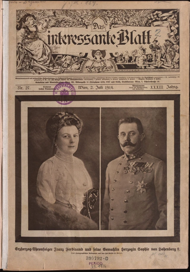 Titelblatt "Das interessante Blatt" vom 2. Juli 1914