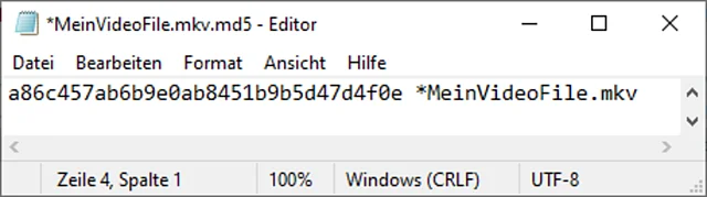 Beispiel einer MD5-Datei