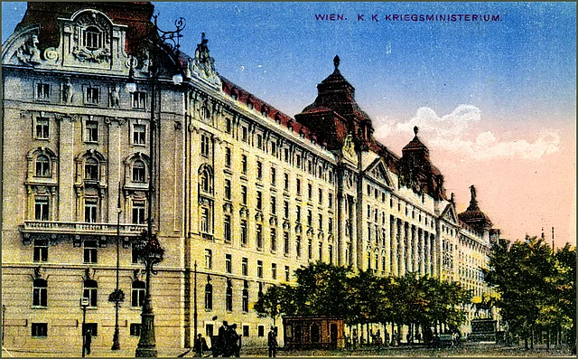 Postkarte vom Kriegsministerium am Ring