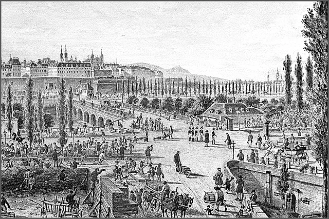 Blick von der Vorstadt auf die Innere Stadt (1814) 