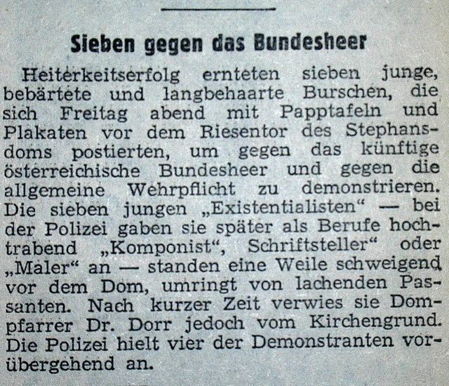 <p>Artikel in der „Wiener Zeitung" (1955)</p>