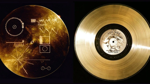 <p>Golden Record an Bord der Raumsonde Voyager</p>