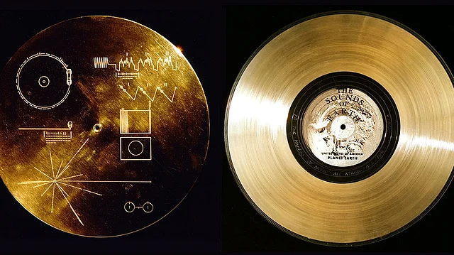 <p>Golden Record an Bord der Raumsonde Voyager</p>
