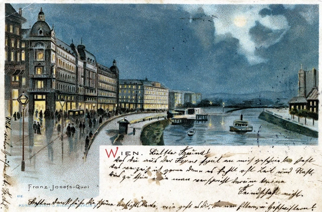 Die Lichter gehen aus in Europa ... der noch beleuchtete Franz Josephs-Quai in Wien