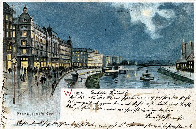Die Lichter gehen aus in Europa ... der noch beleuchtete Franz Josephs-Quai in Wien