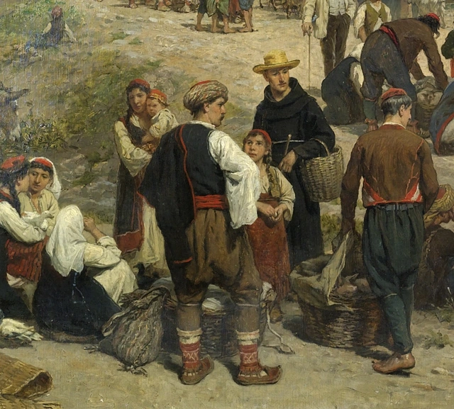 Markt in Sarajewo - Gemälde von Alois Schönn - Detail