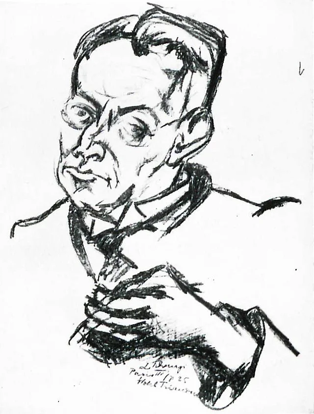 Karl Kraus - Zeichnung von Lajos Tihanyi 1925