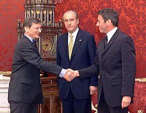 <p>Schüssel und Haider beim Bundespräsidenten</p>