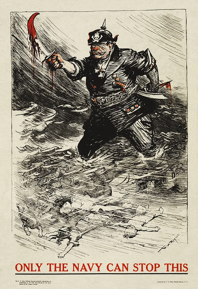 US-Propagandplakat gegen den U-Boot-Krieg