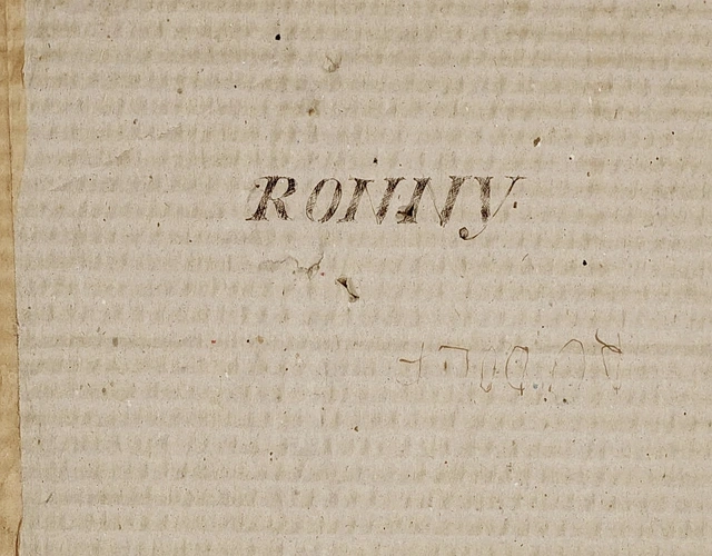 <p>Handwritten cover “Ronny”</p>