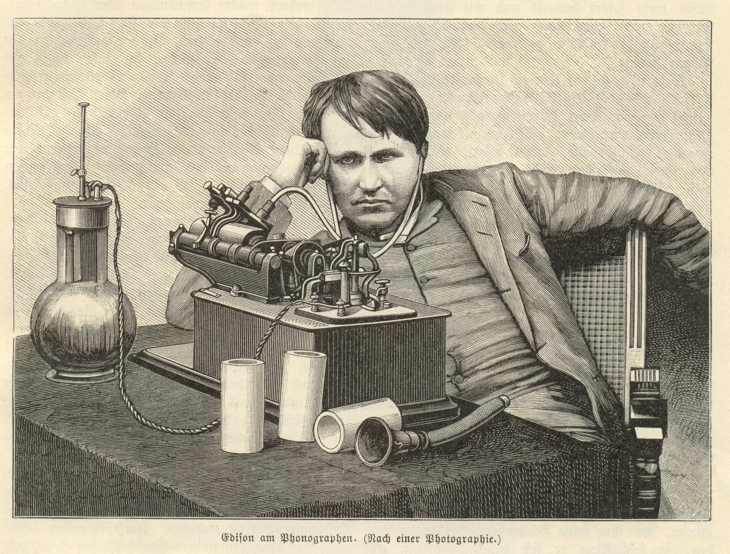 Thomas Alva Edison und sein verbesserter Phonograph (1889)
