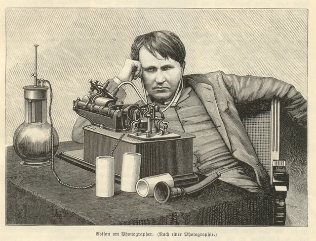 Thomas Alva Edison und sein verbesserter Phonograph (1889)
