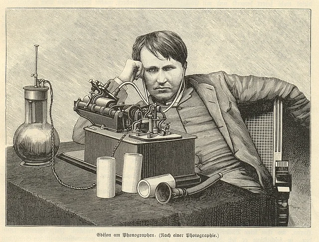 Thomas Alva Edison und sein verbesserter Phonograph (1889)