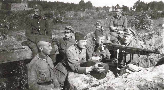 Polnisch-Sowjetischer Krieg - polnische MG-Stellung