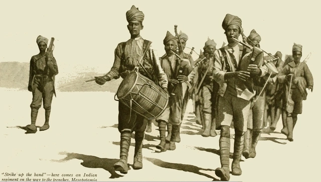 Eine Kapelle eines indischen Regimentes in Mesopotamien