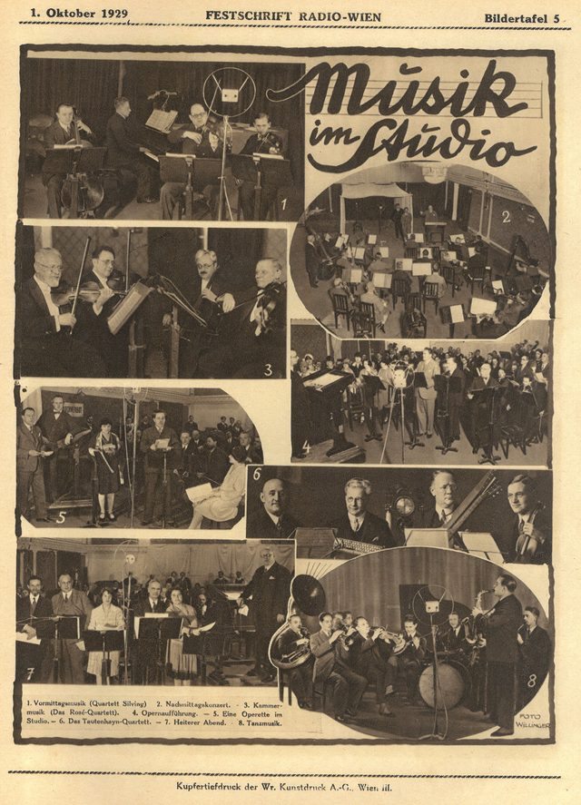 Bilder "Musik im Studio" aus der Programmzeitschrift "Radio Wien"