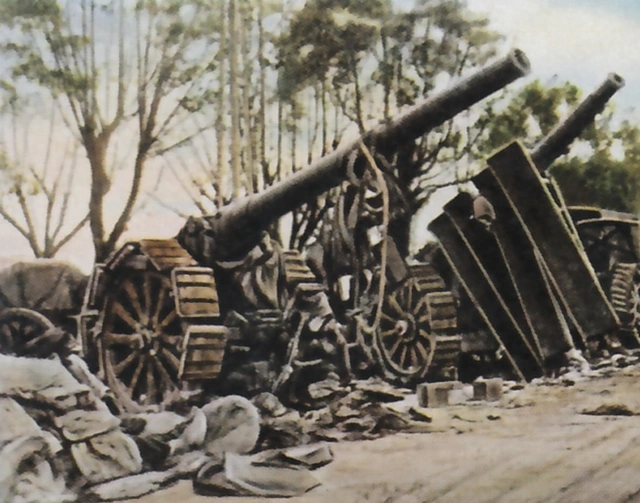 Erbeutete schwere italienische Artillerie