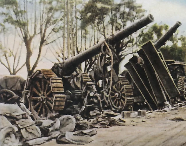 Erbeutete schwere italienische Artillerie