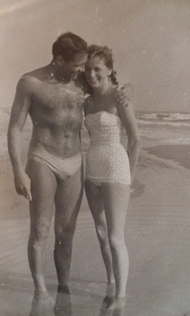 Franz Zigon mit seiner zweiten Frau, 1957