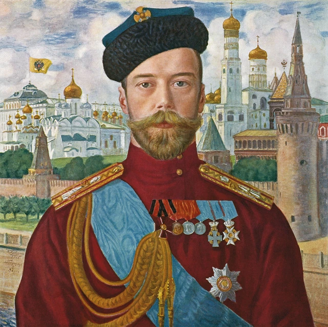 Portrait Zar Nikolaus II. 1915 von Boris Kustodiev