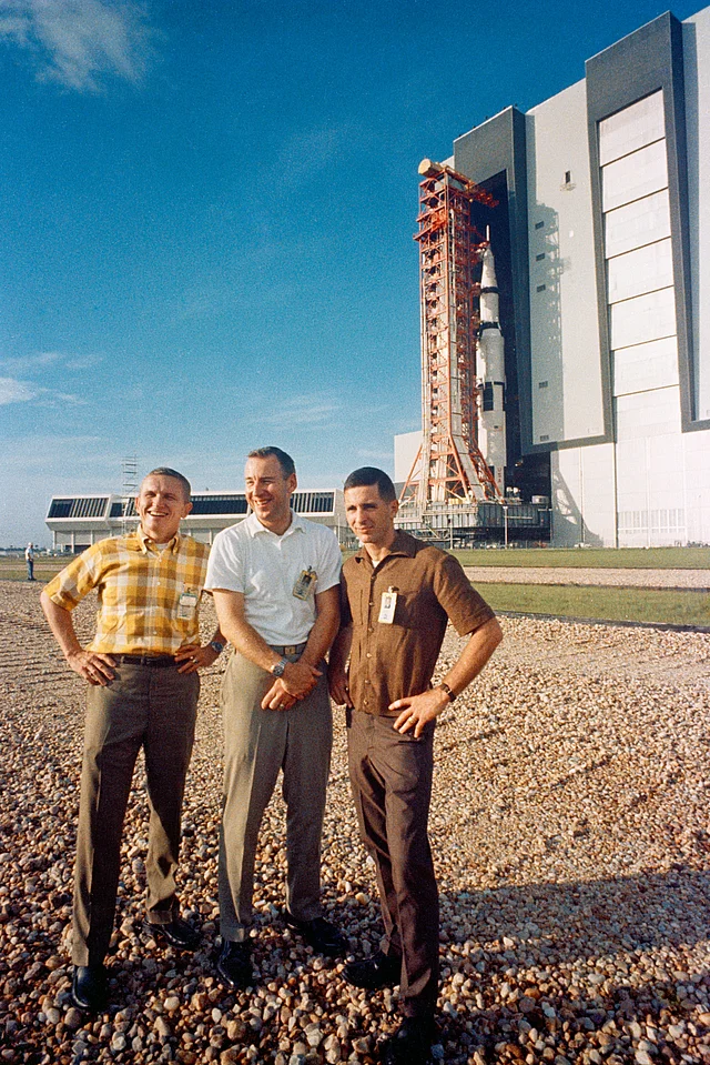   Die Crew von Apollo 8  Von links nach rechts: Frank Borman, James A. Lovell Jr und William A. Anders.