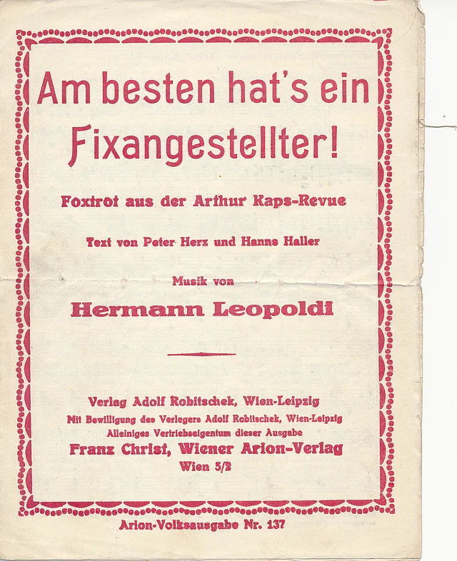 Notencover: ''Am besten hat's ein Fixangestellter''