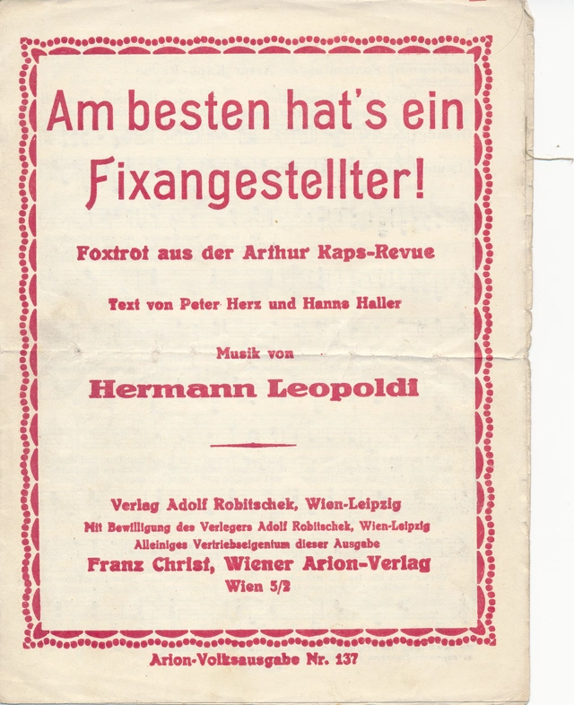 Notencover: ''Am besten hat's ein Fixangestellter''