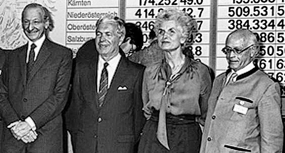 <p>Kandidaten und Kandidatin Bundespräsidentenwahl 1986</p>