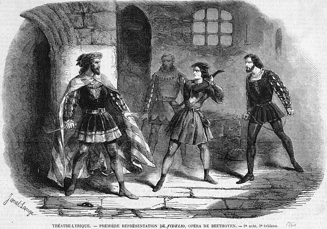 "Fidelio", 3. Akt – Inszenierung aus dem Jahr 1860 am Theatre Lyrique in Paris.