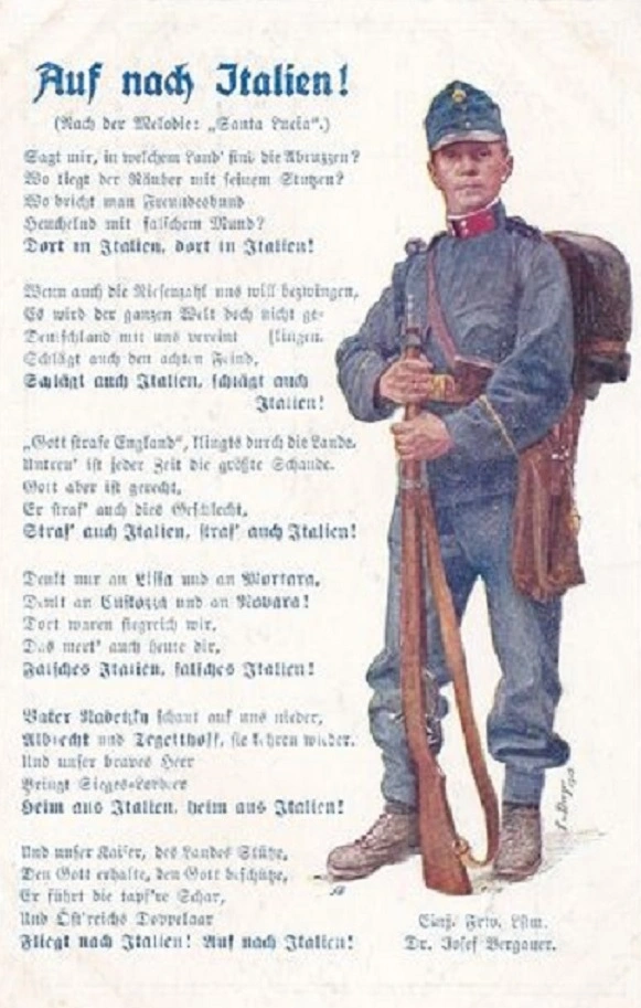 Postkarte - Ein Spottlied auf Italien