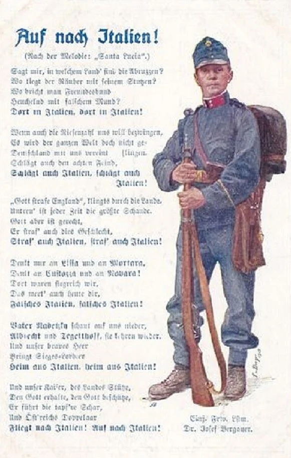 Postkarte - Ein Spottlied auf Italien