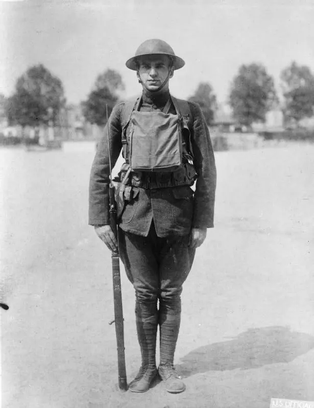 Ein US-Infanterist in Feldadjustierung