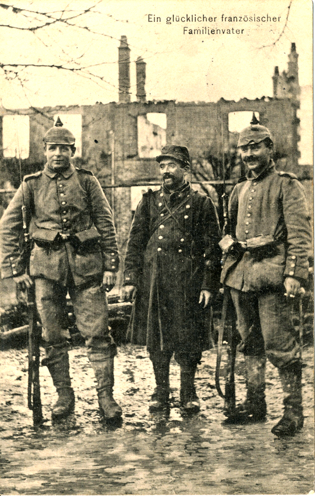  Deutsche Propagandakarte mit französischem Gefangenen