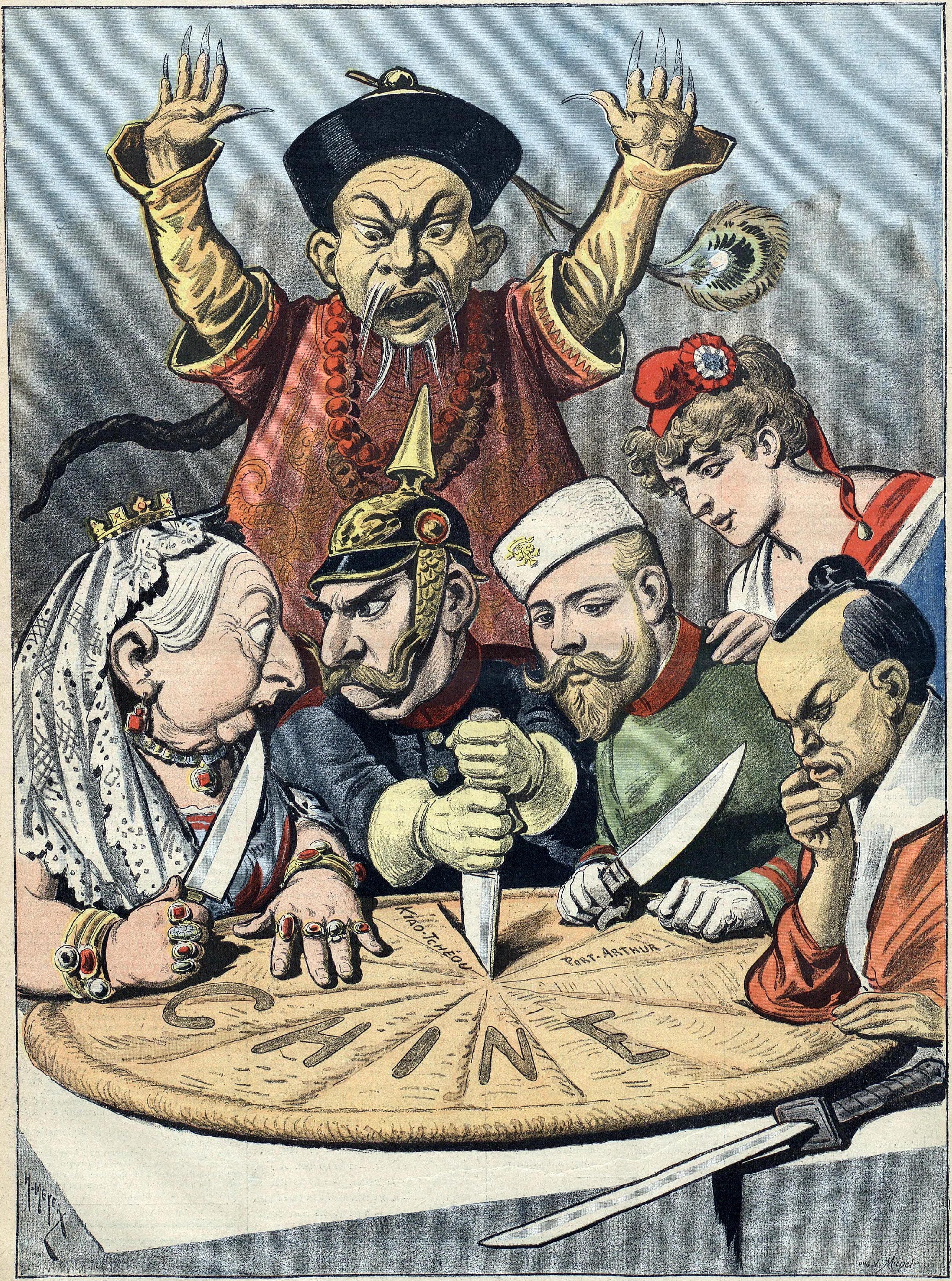 Die drohende Aufteilung Chinas durch die Großmächte - Karikatur