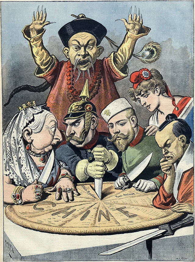 Die drohende Aufteilung Chinas durch die Großmächte - Karikatur