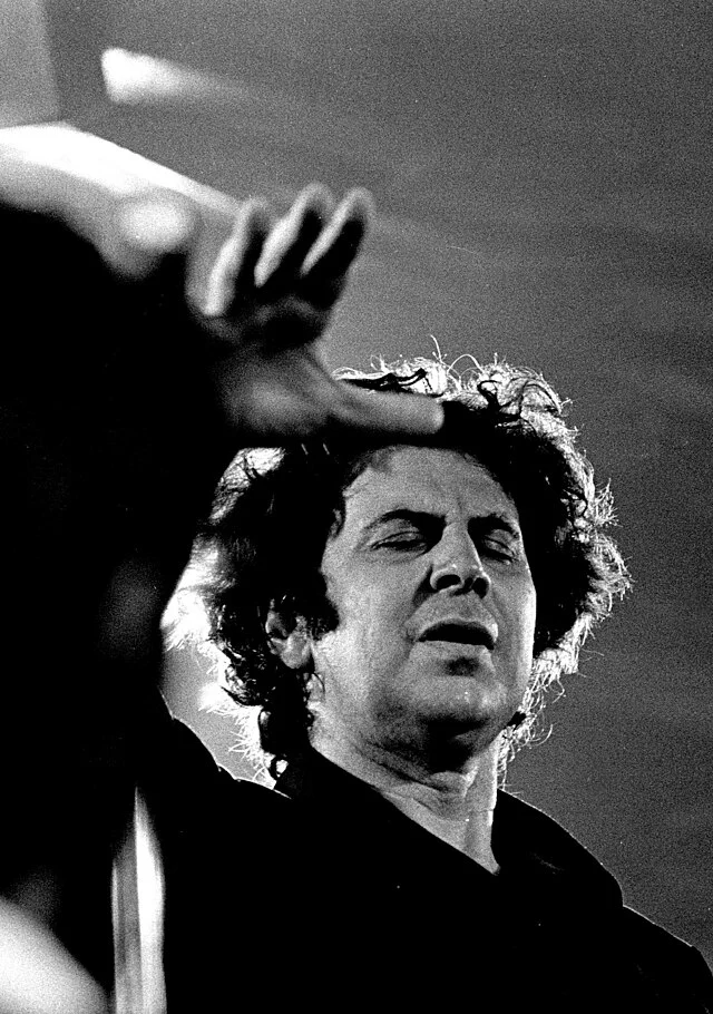 Mikis Theodorakis bei seinem Konzert in der “Fabrik” in Hamburg, 1971.