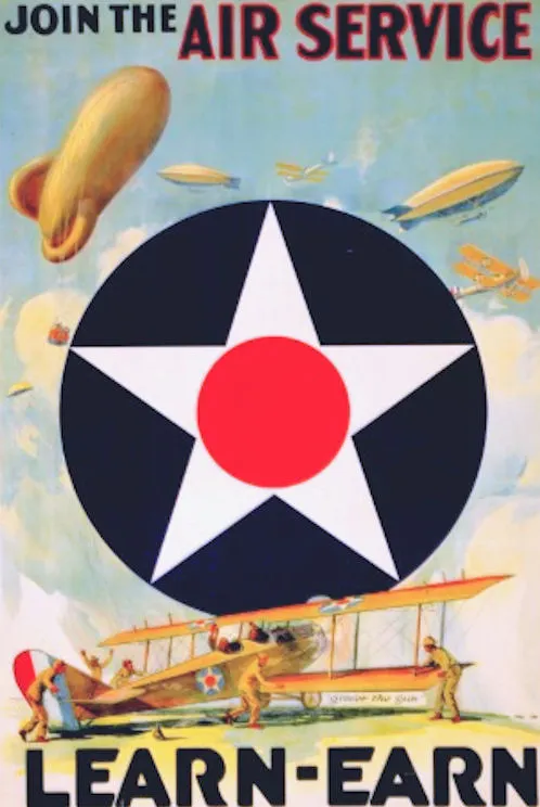 US-Propagandaplakat - Army Air Service, Vorgänger der US-Army Air Force.