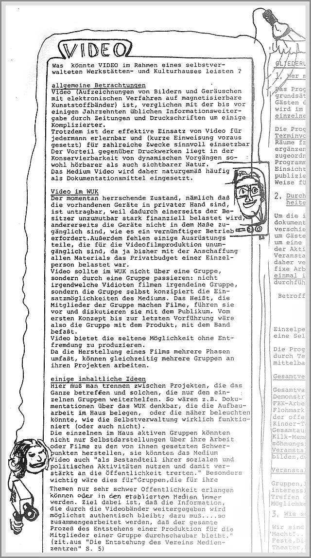 Flugblatt der Gruppe Alternativvideo, 1982