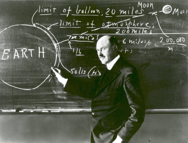 Robert Goddard, der amerikanische Raketen- und Raumfahrtpionier 1924