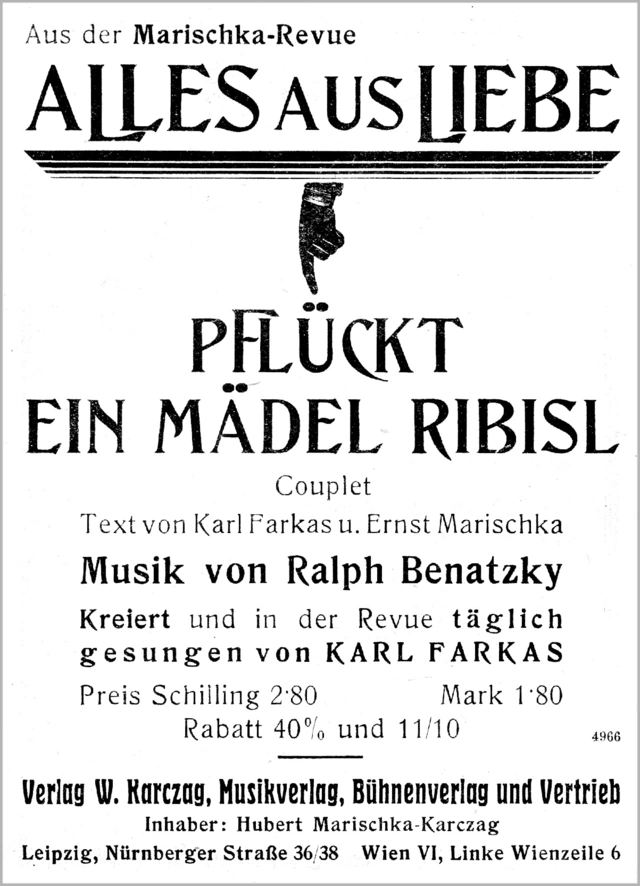 Zeitungsannonce, 1927