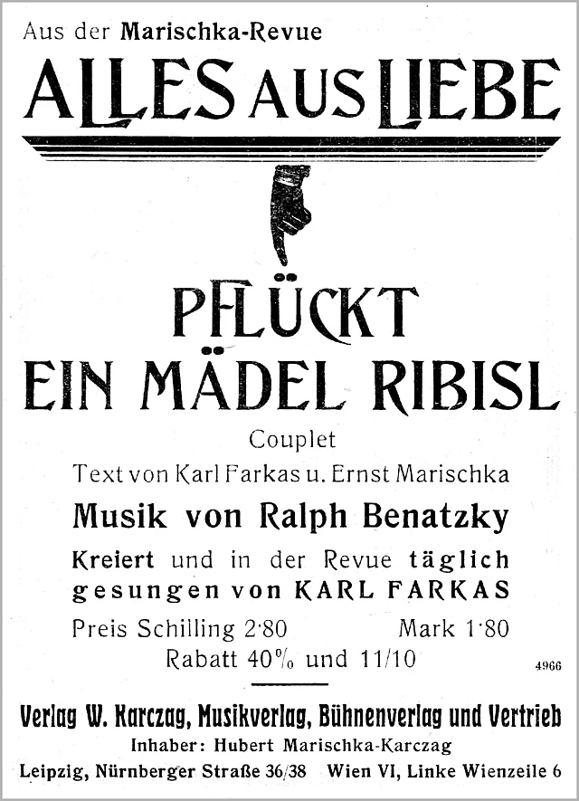 Zeitungsannonce, 1927
