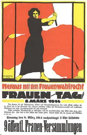 Plakat zum Frauentag - Forderung nach dem Frauenwahlrecht, Deutschland 1914
