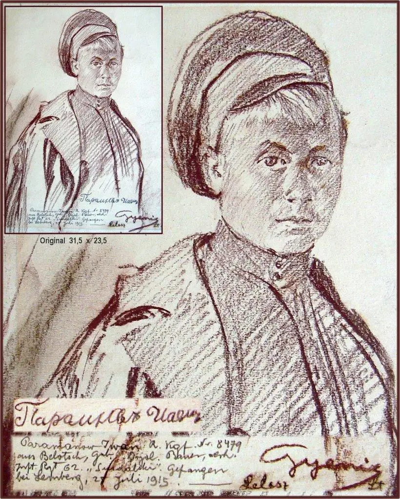Portraitzeichnung Iwan Paramanow - russischer Kriegsgefangener