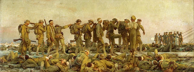 Gassed - Vergast. Gemälde von John Singer Sargent