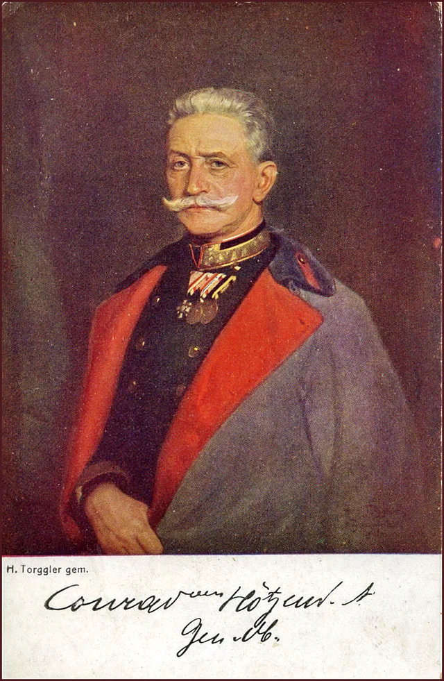 Generalstabschef Franz Xaver Josef Conrad von Hötzendorf, ab 1910 Freiherr Conrad von Hötzendorf